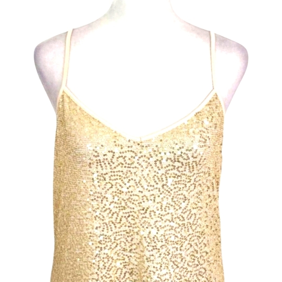 Express NWT Gold Sequin Camisole Tank - Picture 2 of 5